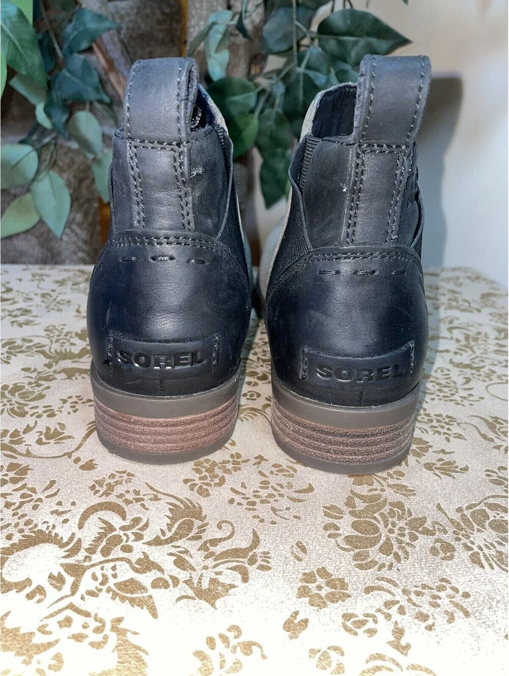 Sorel Emelie Chelsea Boot Quarry/Black Size 6